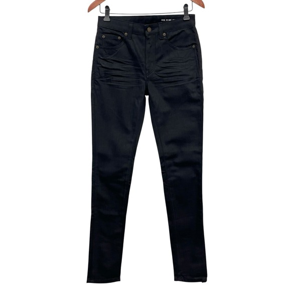 Saint Laurent YSL NEW Women's Sz 26 Black Skinny Denim Stretch Jeans D05 W/SK-MW - Picture 1 of 11